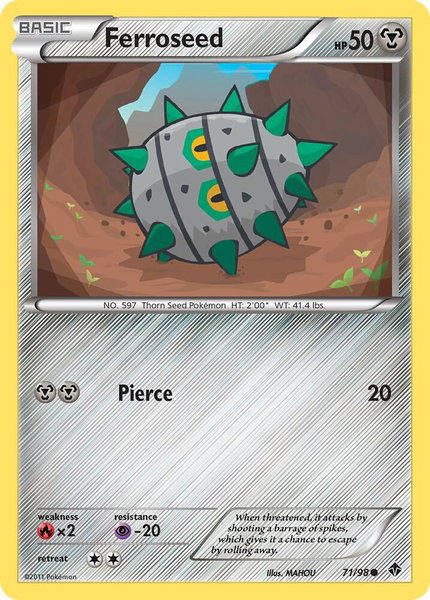 Ferroseed (71) trading card from Emerging Powers Ferroseed (71) - Emerging Powers Pokémon trading card