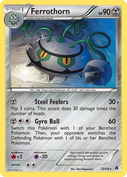 Ferrothorn (72) - Emerging Powers Pokémon trading card