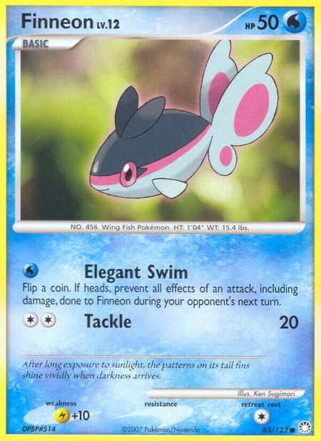 Finneon trading card from Mysterious Treasures Finneon - Mysterious Treasures Pokémon trading card