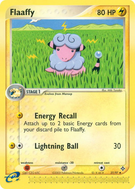 Flaaffy trading card from Dragon Flaaffy - Dragon Pokémon trading card