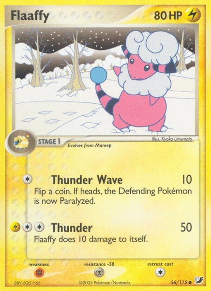 Flaaffy trading card from Unseen Forces Flaaffy - Unseen Forces Pokémon trading card