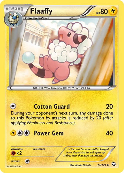Flaaffy trading card from Dragons Exalted Flaaffy - Dragons Exalted Pokémon trading card