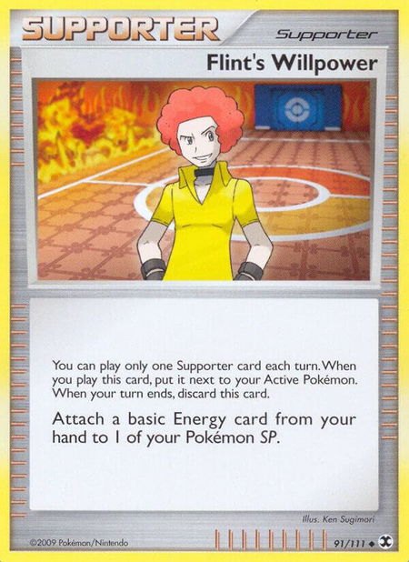 Flint's Willpower - Rising Rivals Pokémon trading card