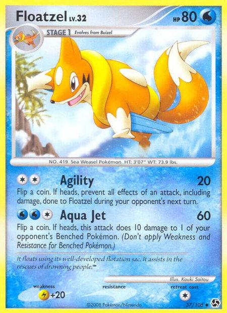 Floatzel - Great Encounters Pokémon trading card