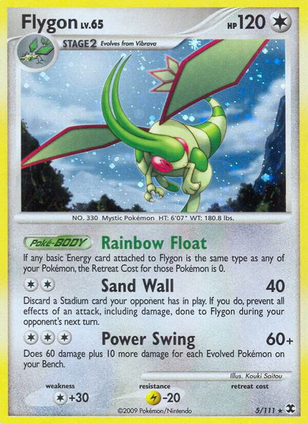 Flygon trading card from Rising Rivals Flygon - Rising Rivals Pokémon trading card
