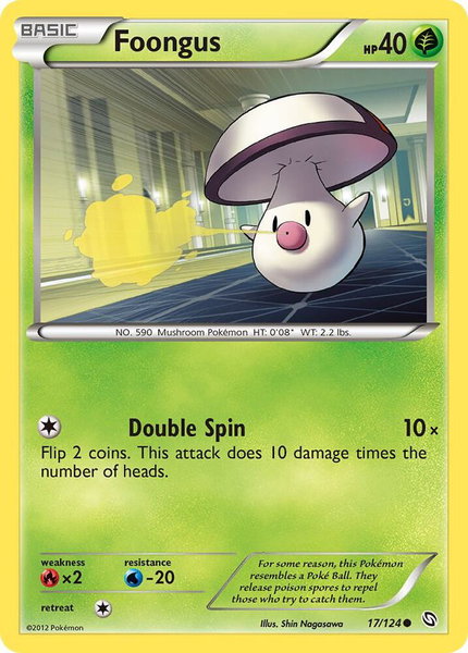 Foongus trading card from Dragons Exalted Foongus - Dragons Exalted Pokémon trading card