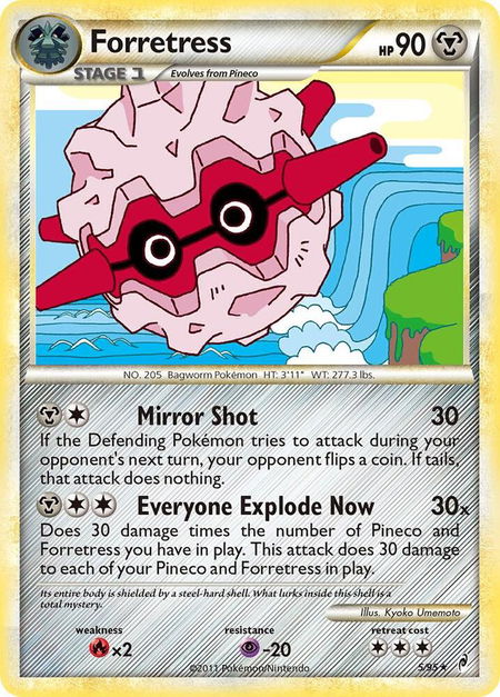 Forretress trading card from Call of Legends Forretress - Call of Legends Pokémon trading card