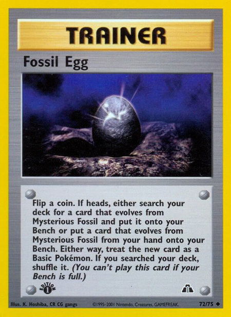 Fossil Egg - Neo Discovery Pokémon trading card