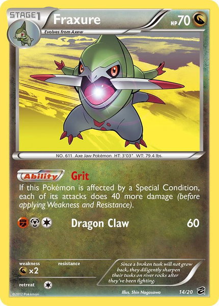Fraxure (14) - Dragon Vault Pokémon trading card