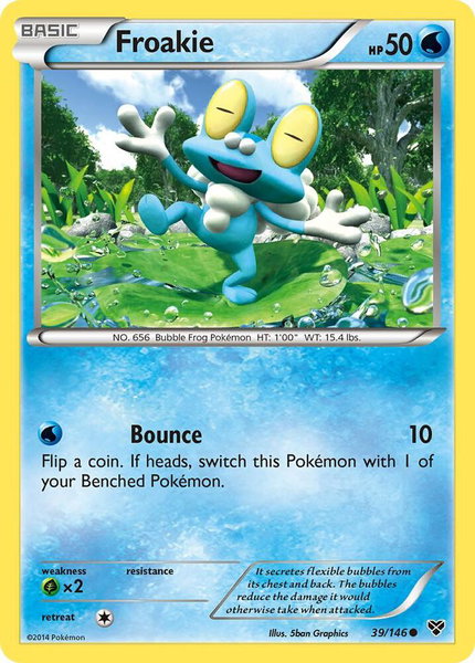 Froakie trading card from XY Base Set Froakie - XY Base Set Pokémon trading card