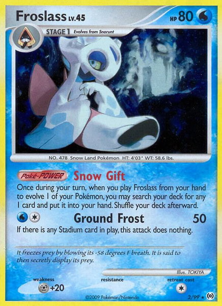 Froslass trading card from Arceus Froslass - Arceus Pokémon trading card