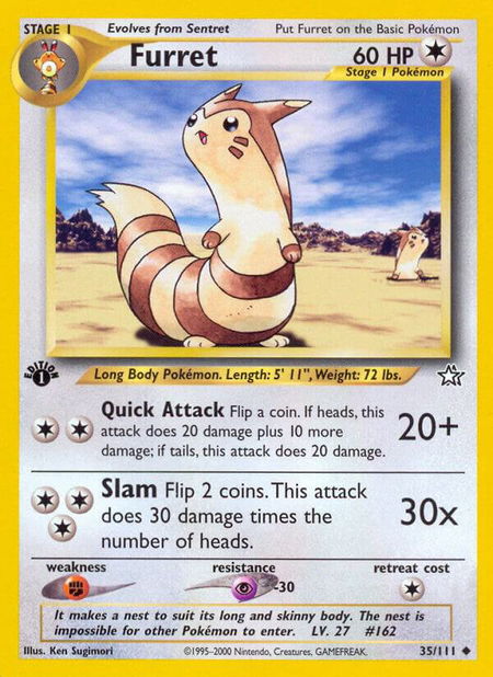 Furret - Neo Genesis Pokémon trading card