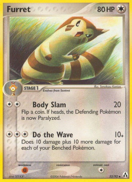 Furret trading card from Legend Maker Furret - Legend Maker Pokémon trading card