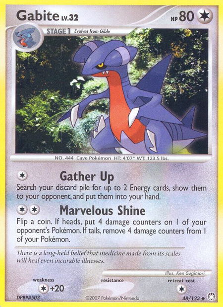 Gabite - Mysterious Treasures Pokémon trading card