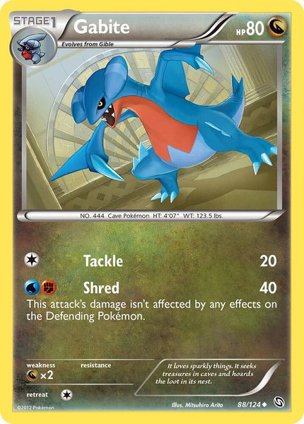 Gabite (88) trading card from Dragons Exalted Gabite (88) - Dragons Exalted Pokémon trading card
