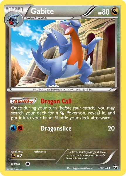 Gabite (89) trading card from Dragons Exalted Gabite (89) - Dragons Exalted Pokémon trading card