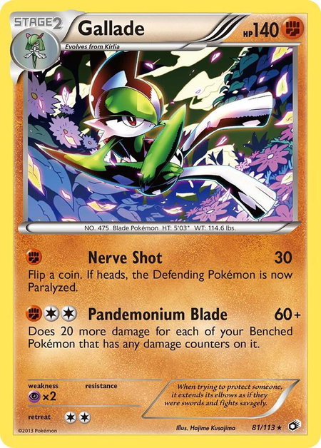 Gallade - Legendary Treasures Pokémon trading card