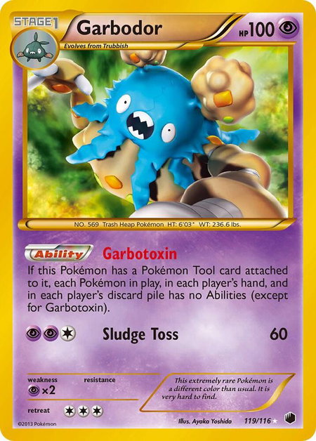 Garbodor (119 Secret Rare) trading card from Plasma Freeze Garbodor (119 Secret Rare) - Plasma Freeze Pokémon trading card