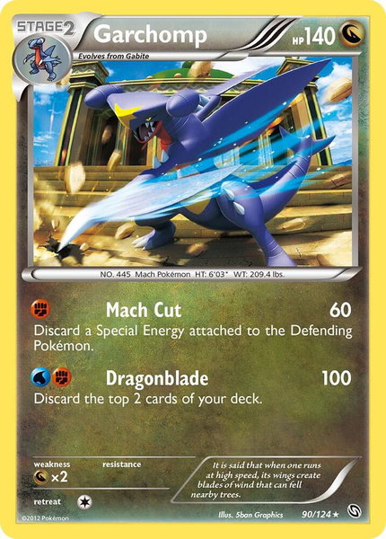 Garchomp (90) trading card from Dragons Exalted Garchomp (90) - Dragons Exalted Pokémon trading card