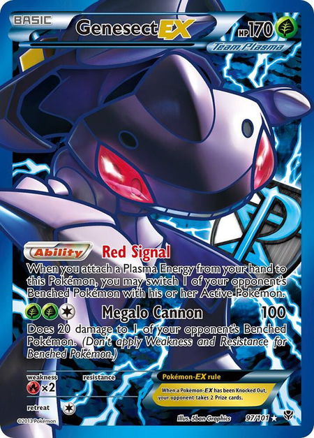Genesect EX (Team Plasma) (97 Full Art) - Plasma Blast Pokémon trading card