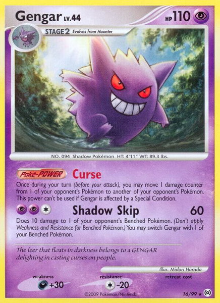 Gengar (16) trading card from Arceus Gengar (16) - Arceus Pokémon trading card