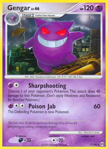 Gengar (17) trading card from Arceus Gengar (17) - Arceus Pokémon trading card