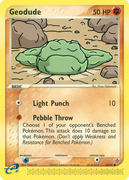 Geodude - 55/97 trading card from Dragon Geodude - 55/97 - Dragon Pokémon trading card