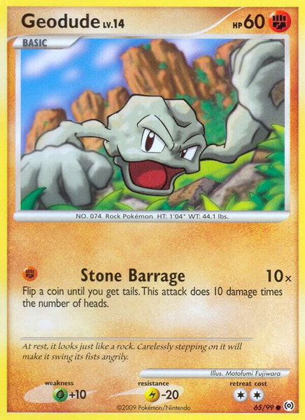 Geodude trading card from Arceus Geodude - Arceus Pokémon trading card