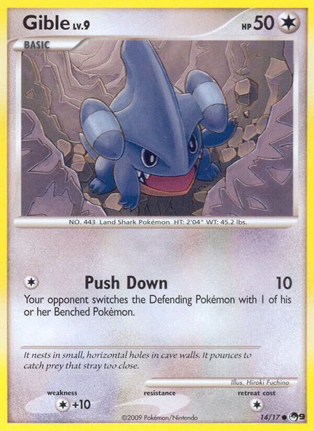 Gible trading card from POP Series 9 Gible - POP Series 9 Pokémon trading card