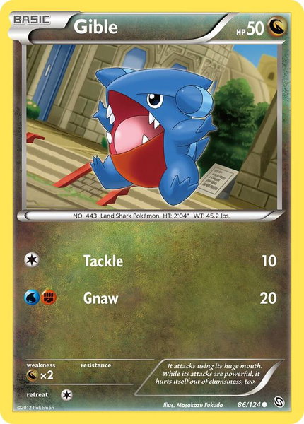 Gible (86) - Dragons Exalted Pokémon trading card