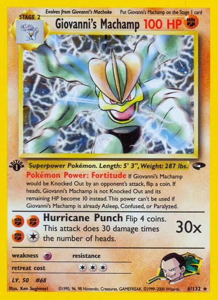 Giovanni's Machamp - Gym Challenge Pokémon trading card