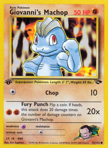 Giovanni's Machop - Gym Challenge Pokémon trading card