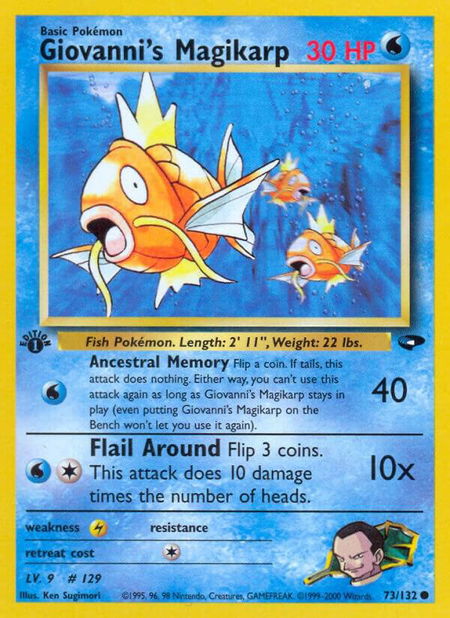Giovanni's Magikarp - Gym Challenge Pokémon trading card