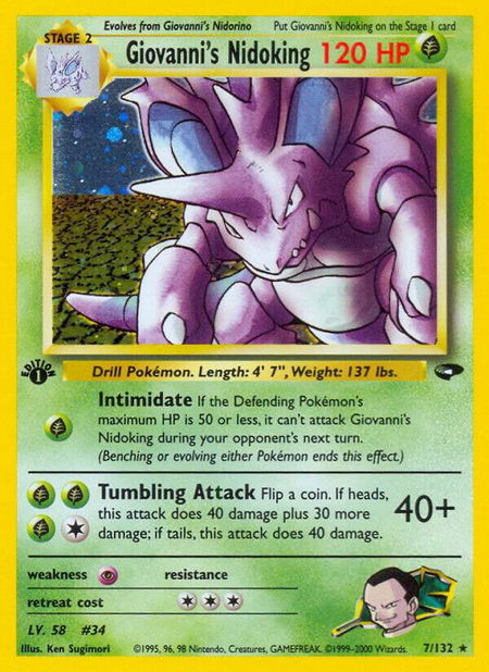 Giovanni's Nidoking - Gym Challenge Pokémon trading card