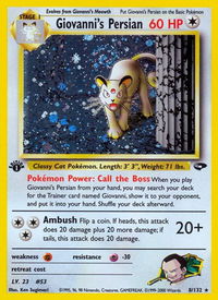Giovanni's Persian - Gym Challenge (G2) #008/132 - Holo Rare Pokémon Trading Card
