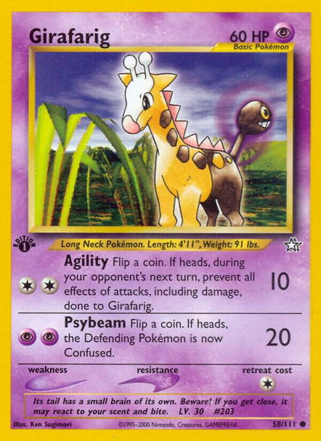 Girafarig - Neo Genesis Pokémon trading card