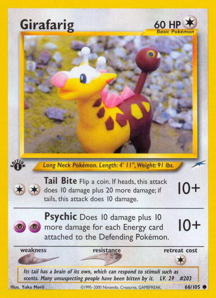 Girafarig trading card from Neo Destiny Girafarig - Neo Destiny Pokémon trading card