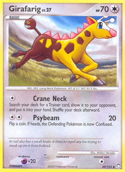 Girafarig - Mysterious Treasures Pokémon trading card
