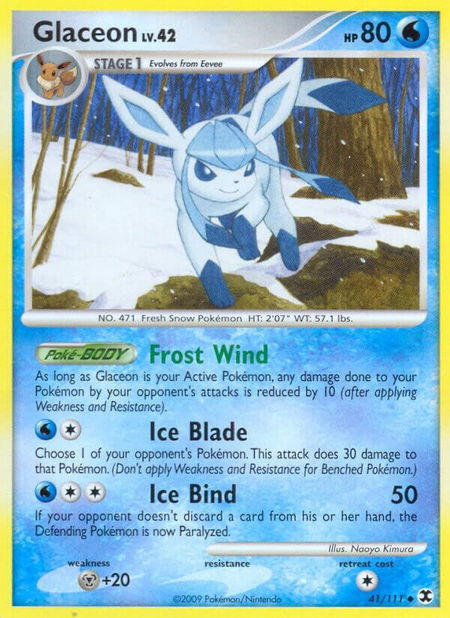 Glaceon - Rising Rivals Pokémon trading card