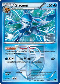 Glaceon (Team Plasma) - Plasma Freeze (PLF) #23/116 - Rare Pokémon Trading Card