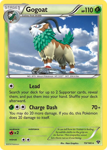 Gogoat trading card from XY Base Set Gogoat - XY Base Set Pokémon trading card