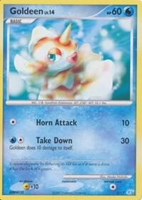 Goldeen trading card from DP Trainer Kit: Manaphy & Lucario Goldeen - DP Trainer Kit: Manaphy & Lucario Pokémon trading card