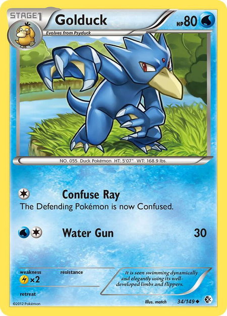 Golduck (34) - Boundaries Crossed Pokémon trading card