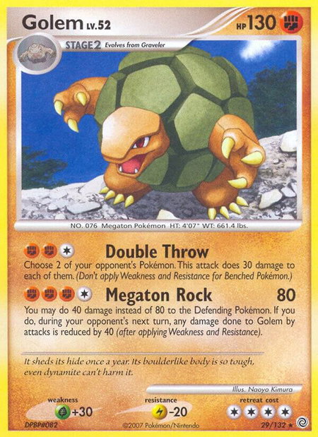 Golem - Secret Wonders Pokémon trading card