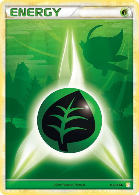 Grass Energy trading card from HeartGold SoulSilver Grass Energy - HeartGold SoulSilver Pokémon trading card