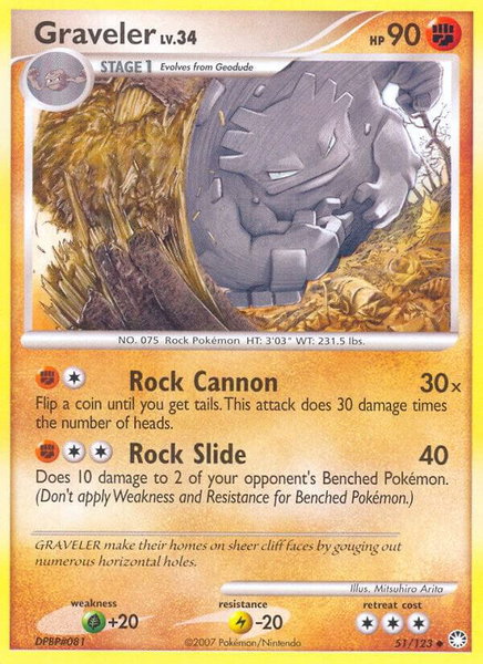 Graveler - Mysterious Treasures Pokémon trading card
