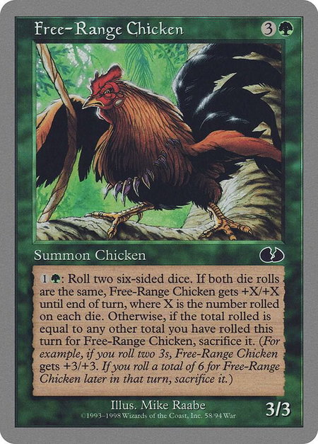 Free-Range Chicken - Unglued Magic: The Gathering trading card