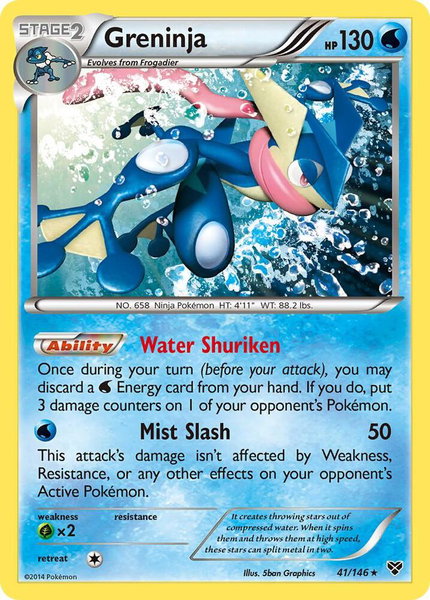 Greninja trading card from XY Base Set Greninja - XY Base Set Pokémon trading card