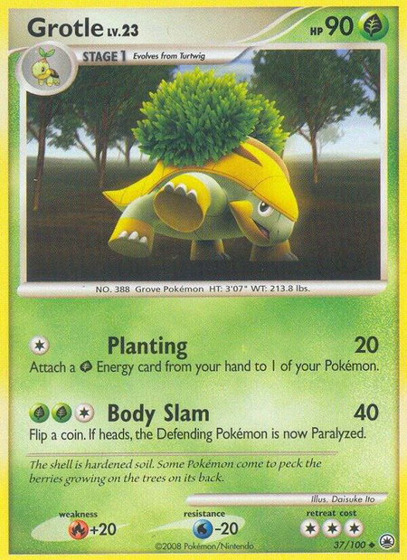 Grotle trading card from Majestic Dawn Grotle - Majestic Dawn Pokémon trading card