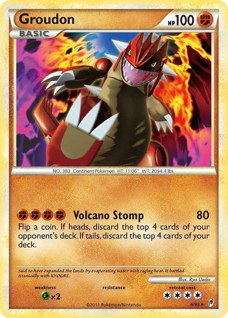 Groudon trading card from Call of Legends Groudon - Call of Legends Pokémon trading card